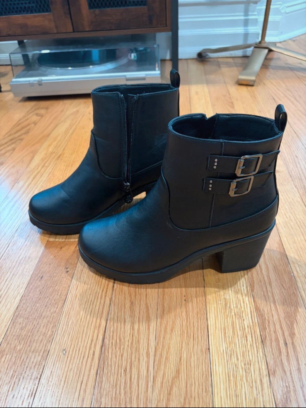 Black Daisy Fuentes Moto Boots